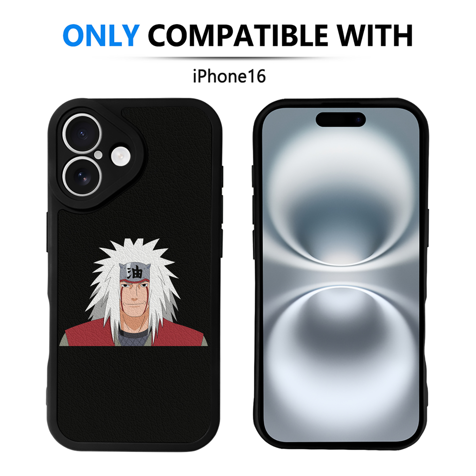 （画像用） NARUTO -ナルト- 自来也（じらいや） Jiraiya 【iPhone 16シリーズ対応】シリコンスマホケース（レザー調） 材質：シリコン